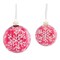 Contemporary Home Living Set of 6 Red and White Glass Christmas Ball Ornaments 4" (100mm)